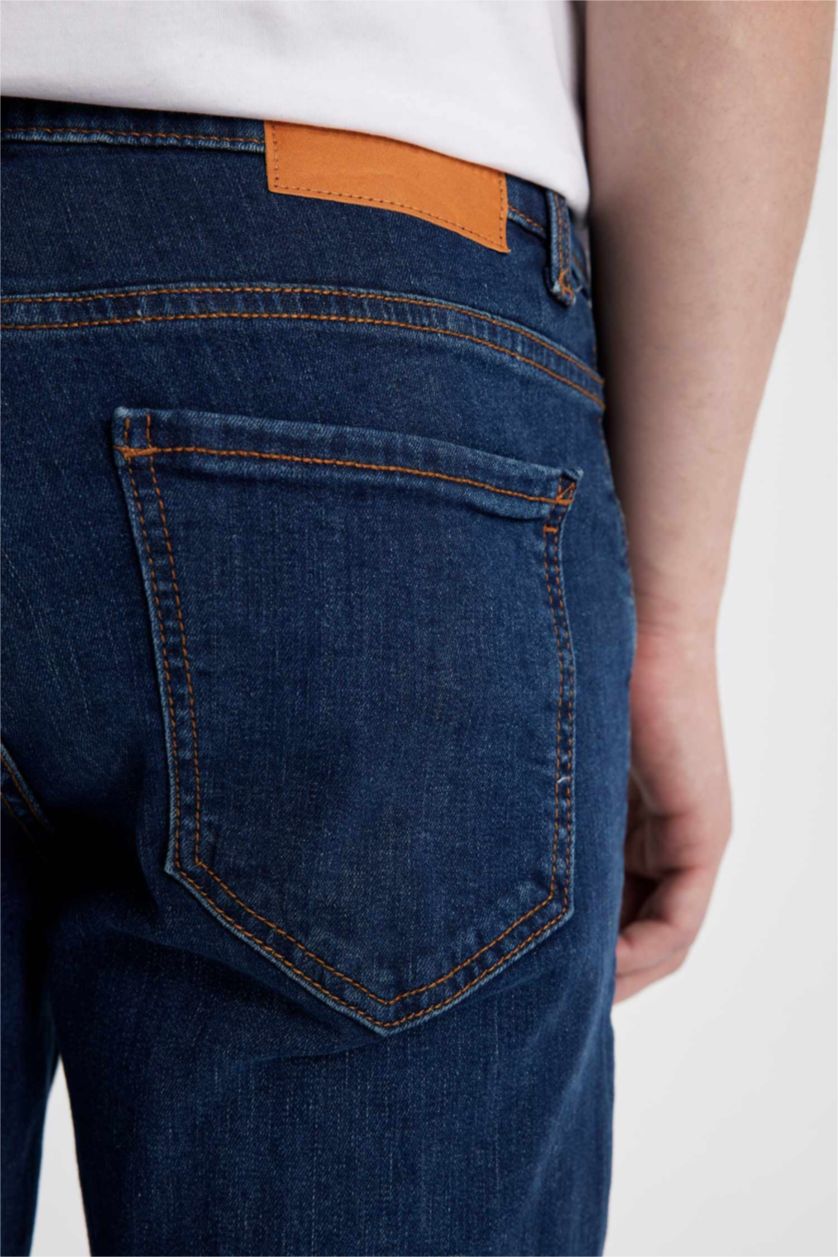 MAN Dark Blue Carlo Skinny Fit Trousers