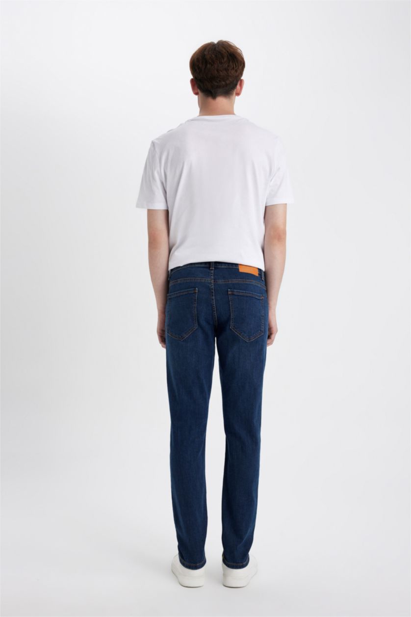 MAN Dark Blue Carlo Skinny Fit Trousers