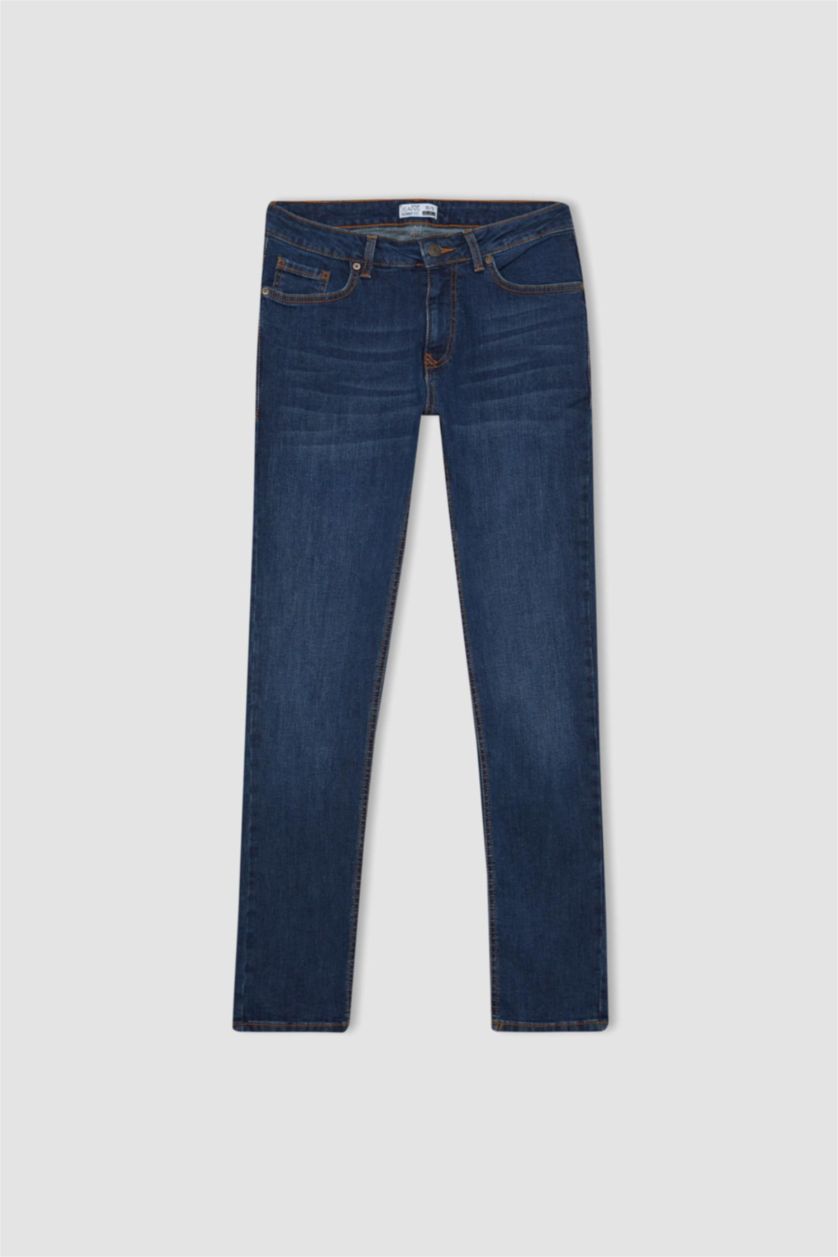 MAN Dark Blue Carlo Skinny Fit Trousers