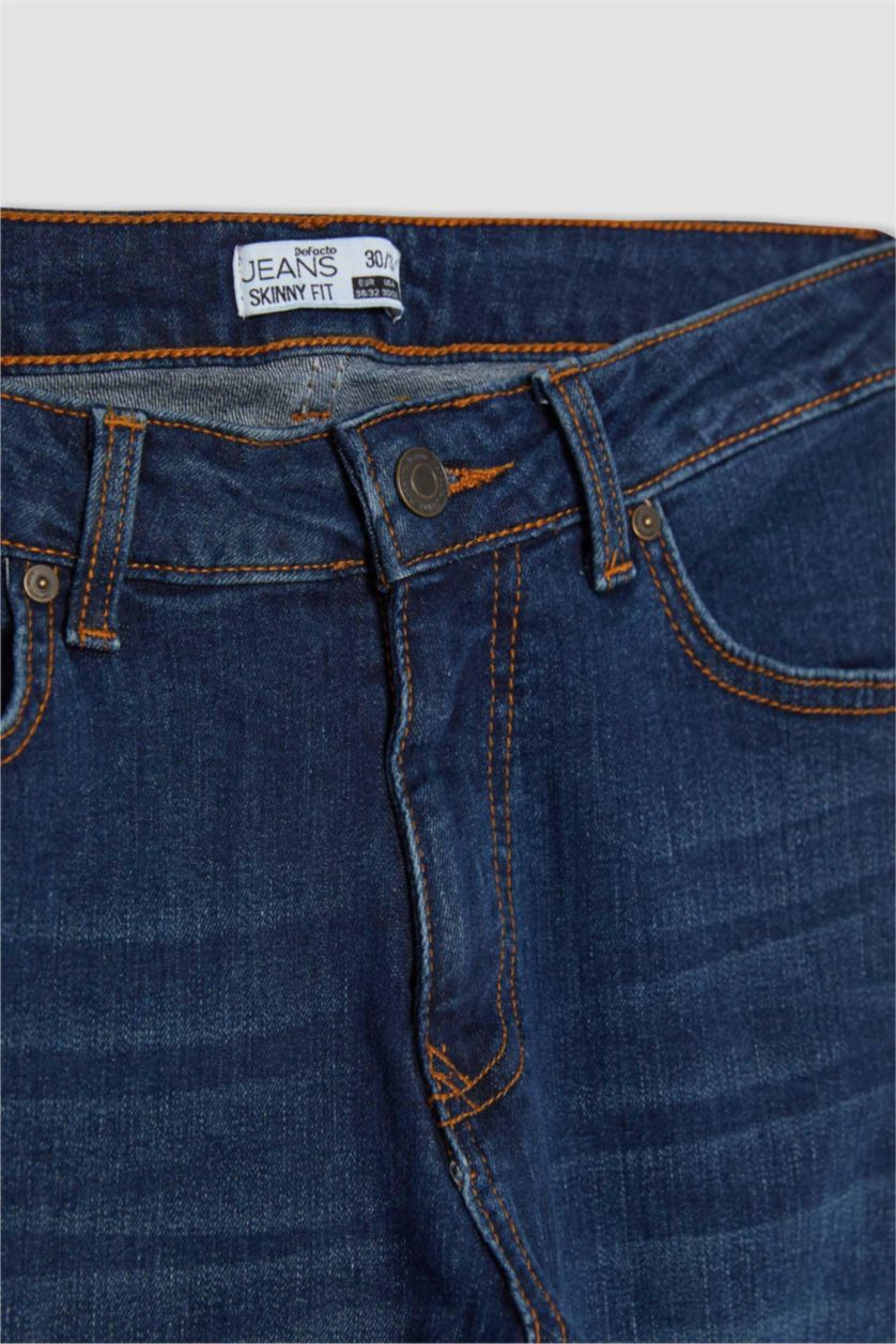 MAN Dark Blue Carlo Skinny Fit Trousers