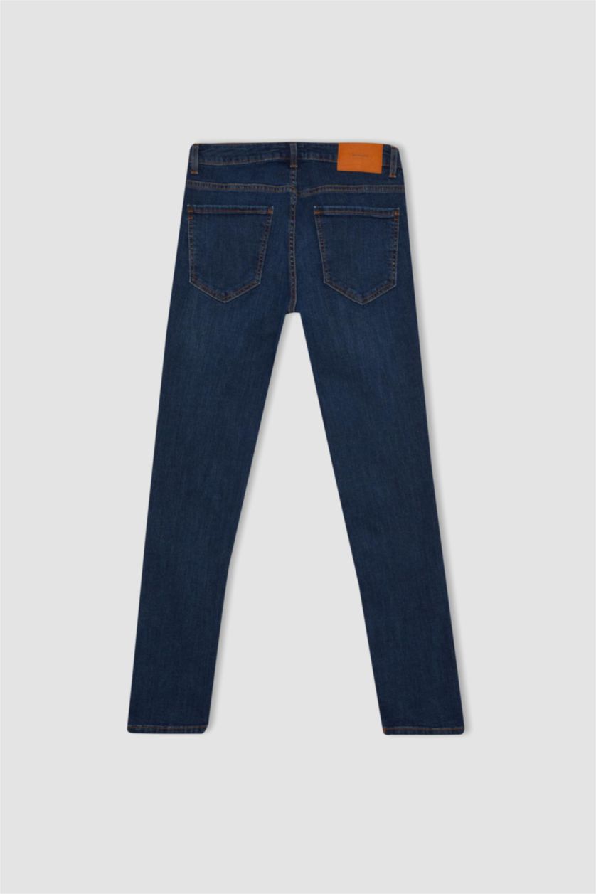 MAN Dark Blue Carlo Skinny Fit Trousers