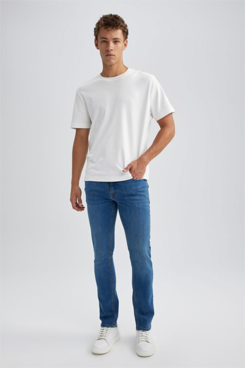 HOMME Bleu Pantalon Jean Pedro Coupe Slim