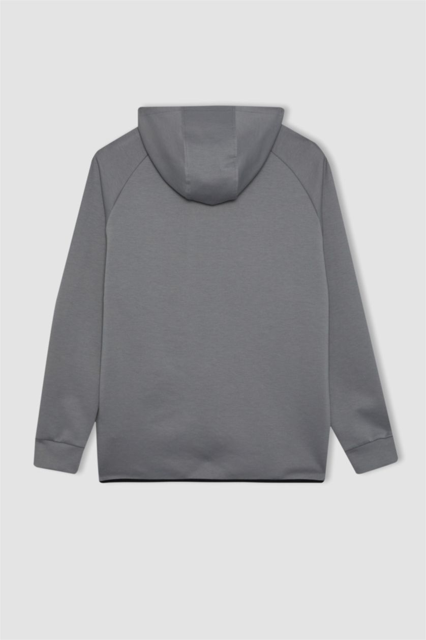 MAN Grey Slim Fit Scuba Fabric Cardigan