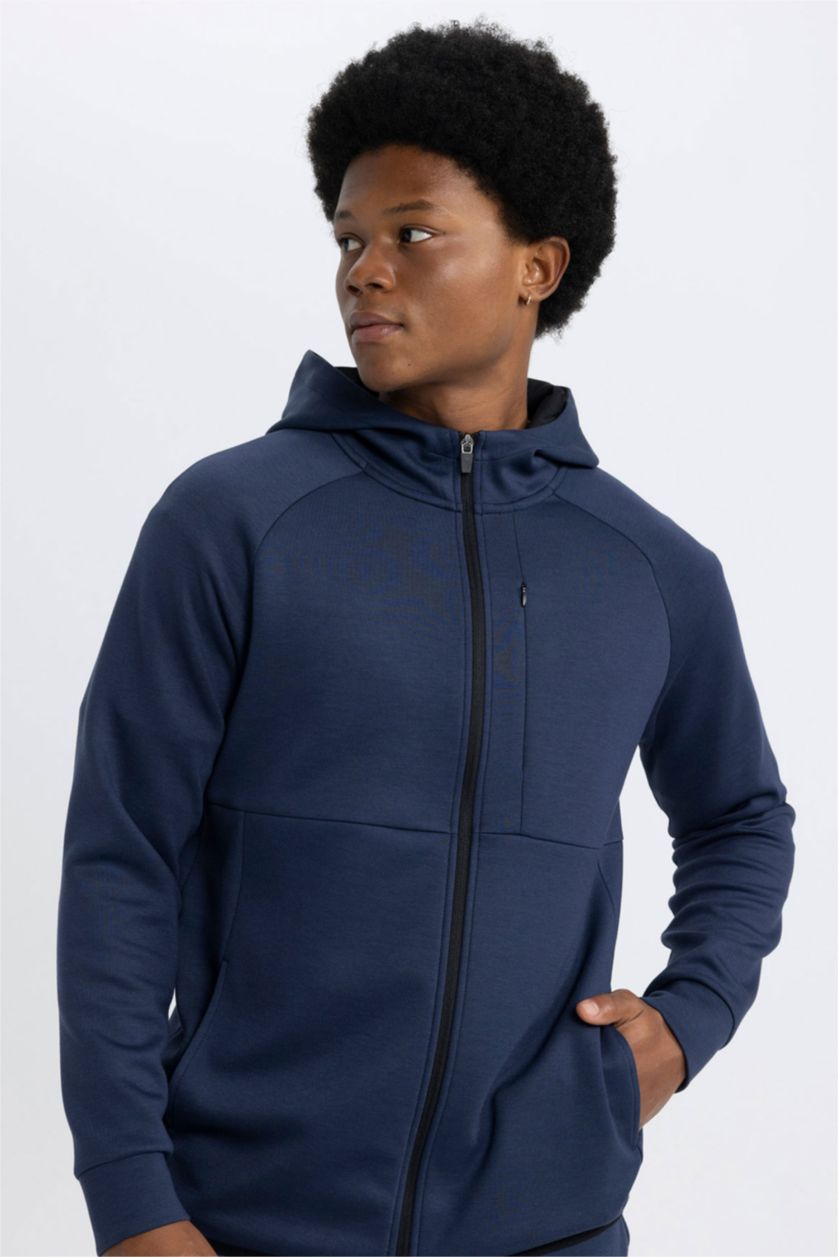 MAN NAVY DeFactoFit Slim Fit Scuba Fabric Zippered Sweatshirt