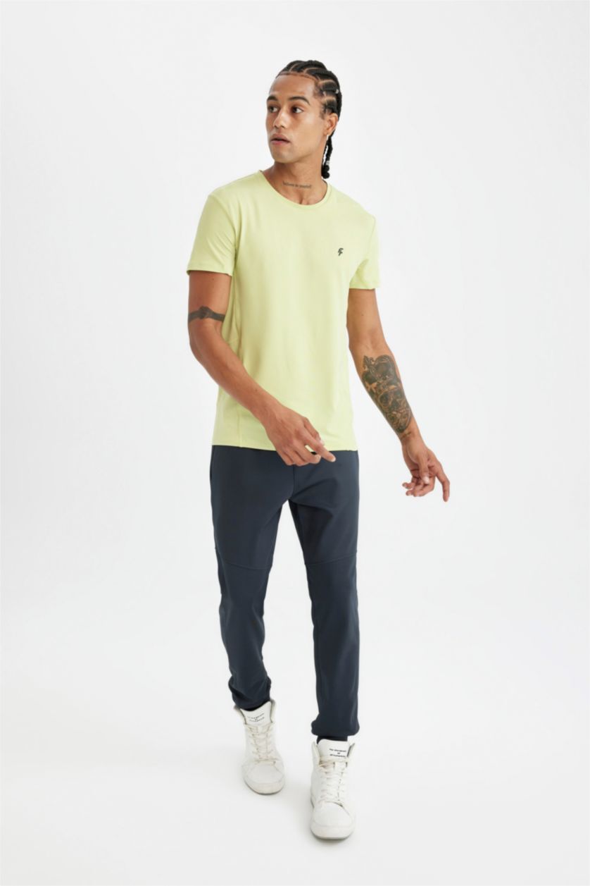 Erkek Antrasit Sporcu İnce Jogger Eşofman Altı Slim Fit Dar Kesim Skuba Dalgıç Kumaş Beli Bağcıklı Lastikli Paça Cepli