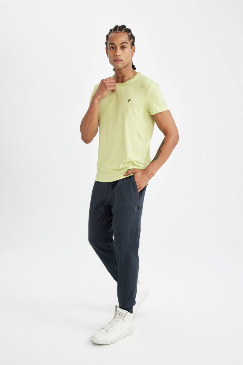 Erkek Antrasit Sporcu İnce Jogger Eşofman Altı Slim Fit Dar Kesim Skuba Dalgıç Kumaş Beli Bağcıklı Lastikli Paça Cepli