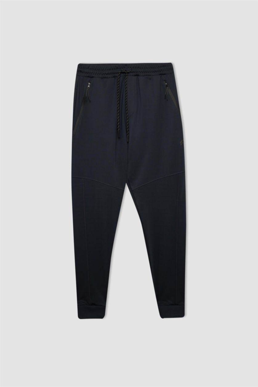 Erkek Antrasit Sporcu İnce Jogger Eşofman Altı Slim Fit Dar Kesim Skuba Dalgıç Kumaş Beli Bağcıklı Lastikli Paça Cepli