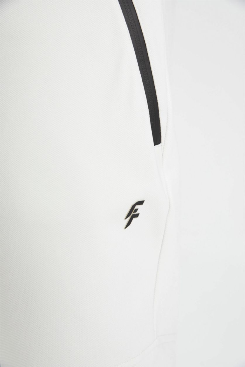 رجالي اللون الحجري بنطلون جوجر قماش سكوبا سليم فيت بأستك من تحت من DeFactoFit