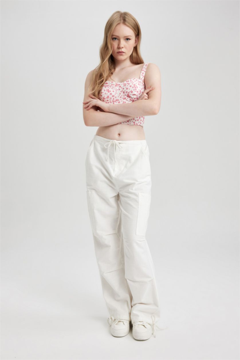 Woman White Parachute Trousers