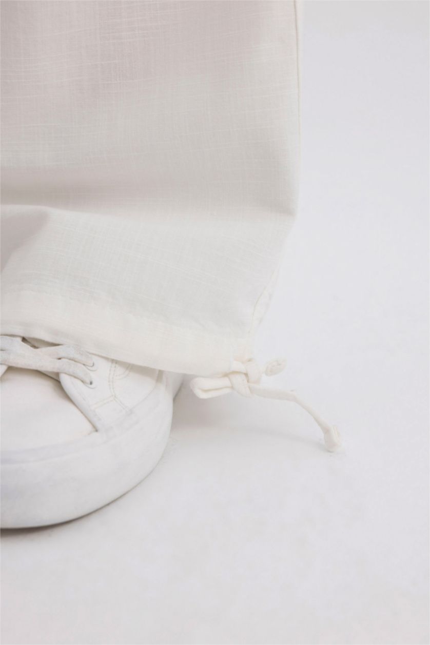 Жіночий Кремовий Брюки parachute з габардину для жінок