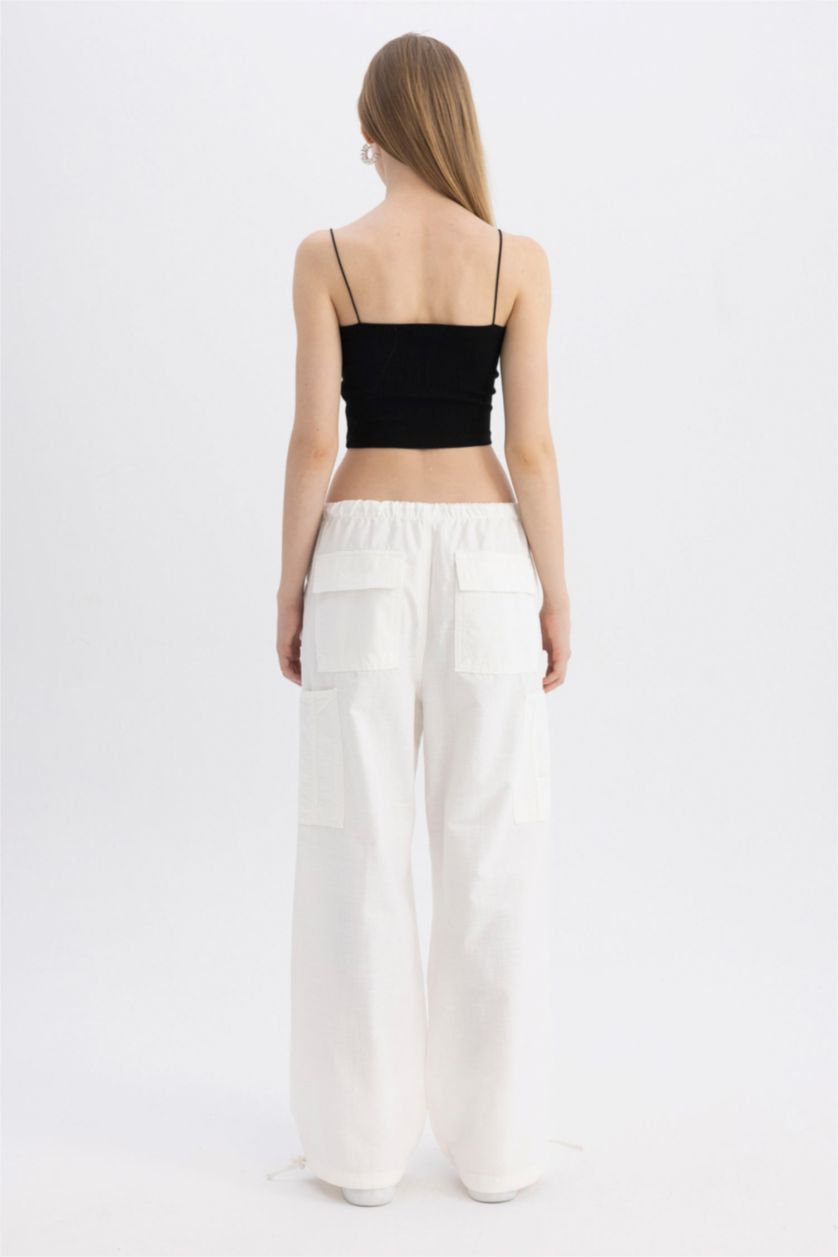 Жіночий Кремовий Брюки parachute з габардину для жінок