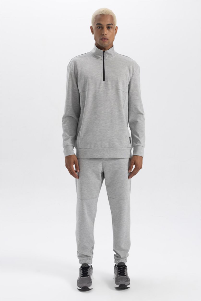 MAN Grey Melange Standard Fit Sweatshirt
