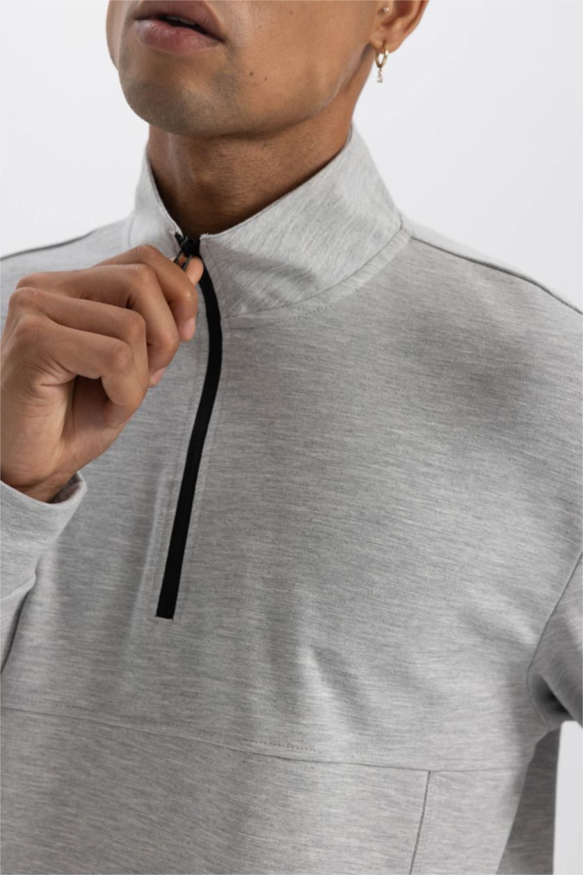 MAN Grey Melange Standard Fit Sweatshirt