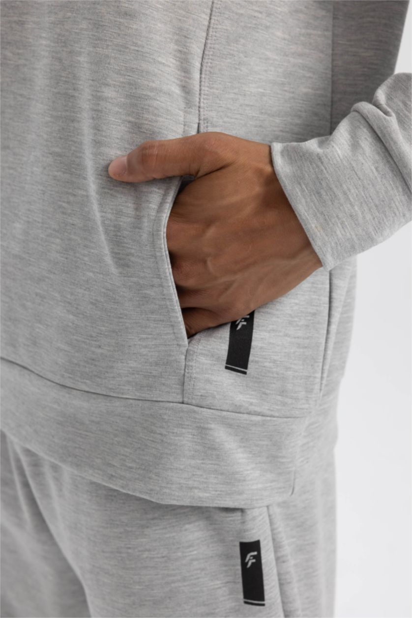 MAN Grey Melange Standard Fit Sweatshirt