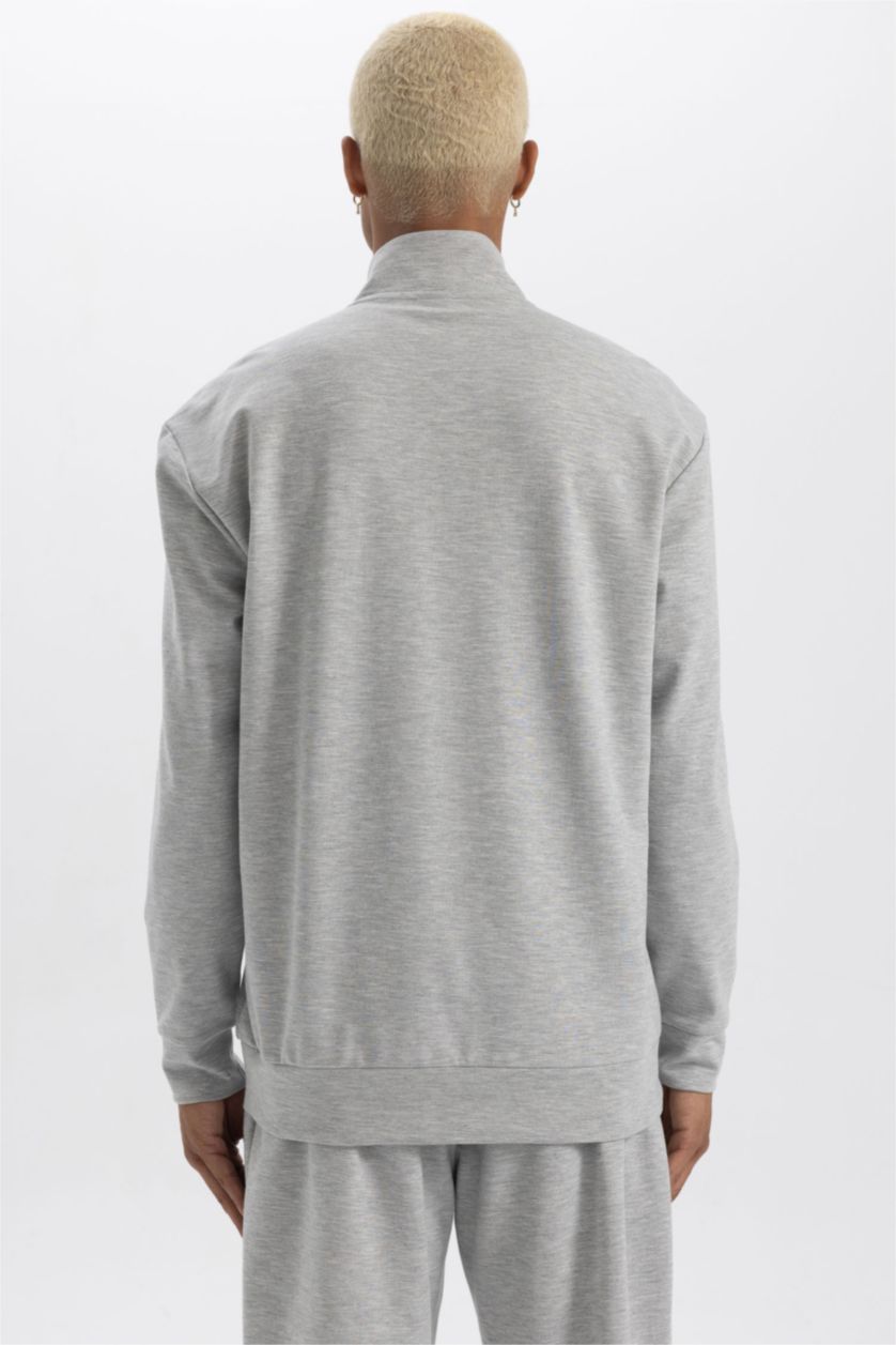 MAN Grey Melange Standard Fit Sweatshirt