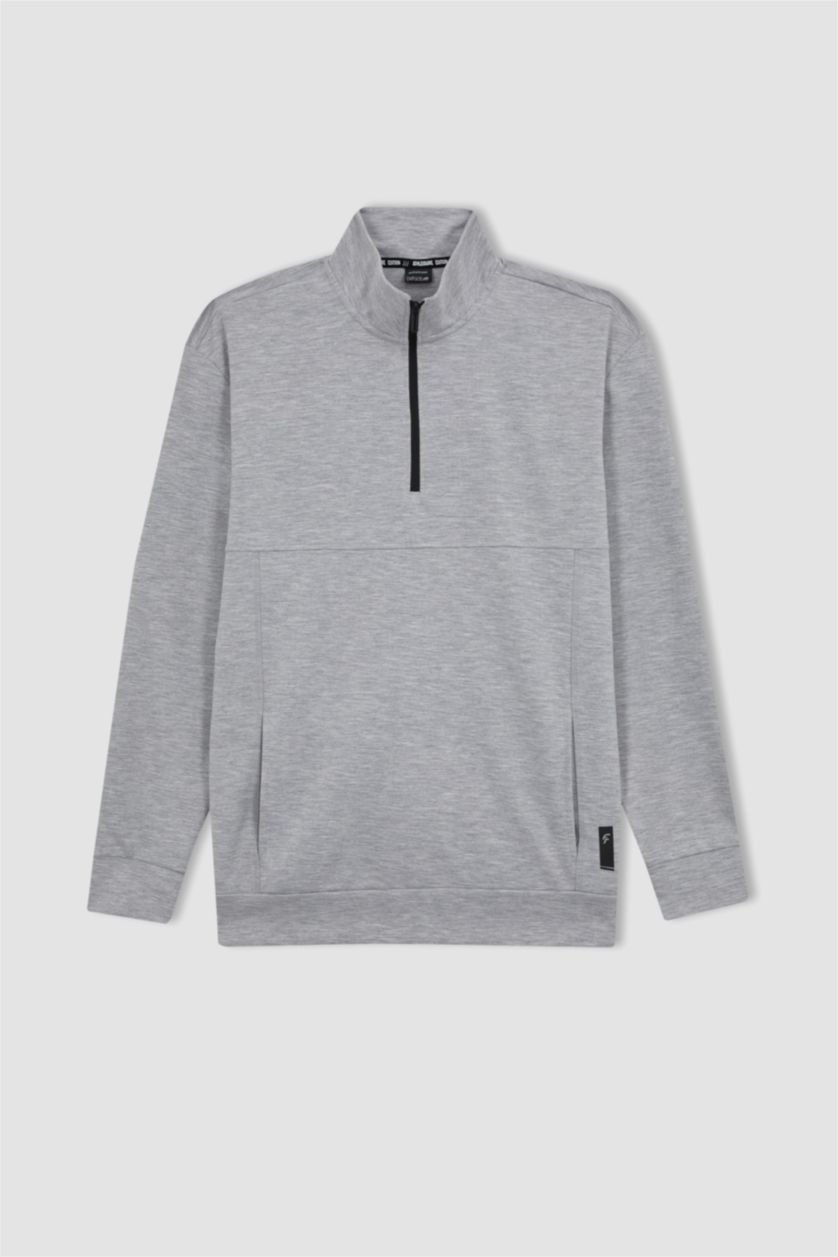 MAN Grey Melange Standard Fit Sweatshirt