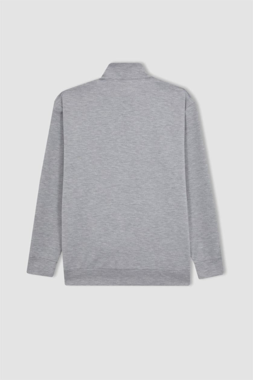 MAN Grey Melange Standard Fit Sweatshirt