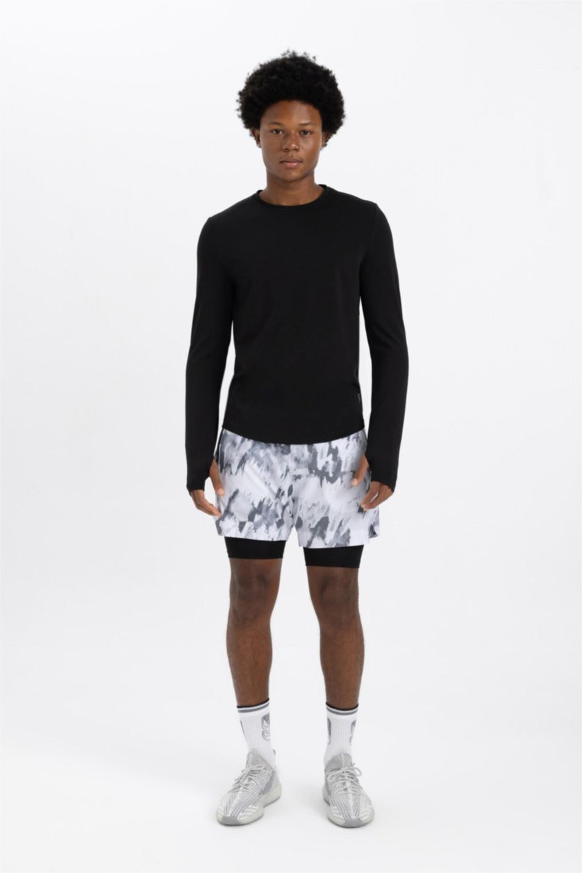 رجالي رمادي فاتح شورت سليم فيت رمادي من DeFactoFit