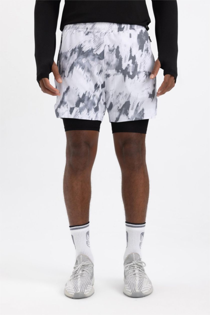 رجالي رمادي فاتح شورت سليم فيت رمادي من DeFactoFit