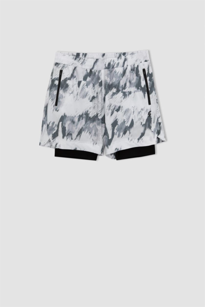 رجالي رمادي فاتح شورت سليم فيت رمادي من DeFactoFit