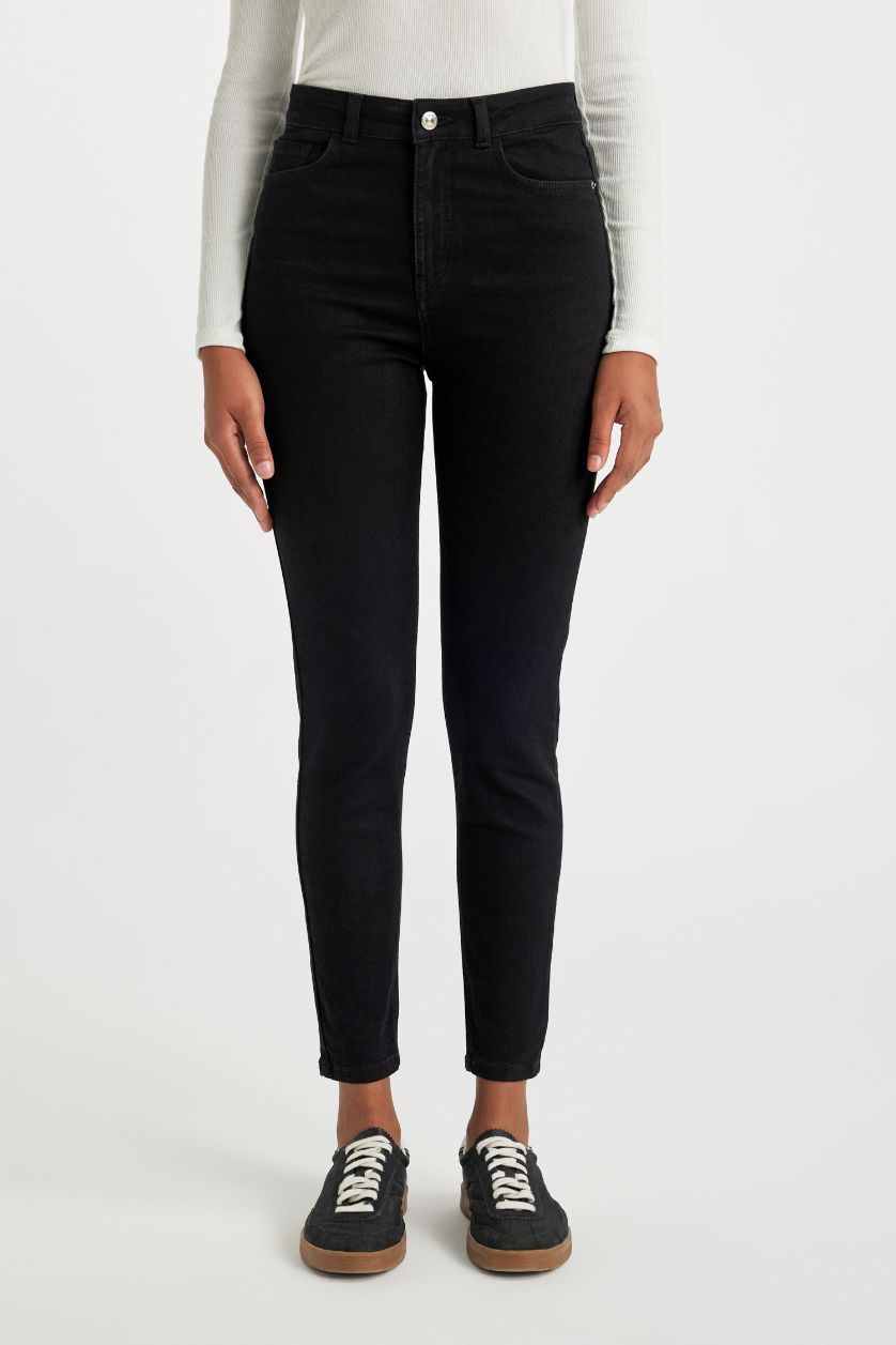 Kadın Siyah Normal Bel Skınny Fıt Pantolon