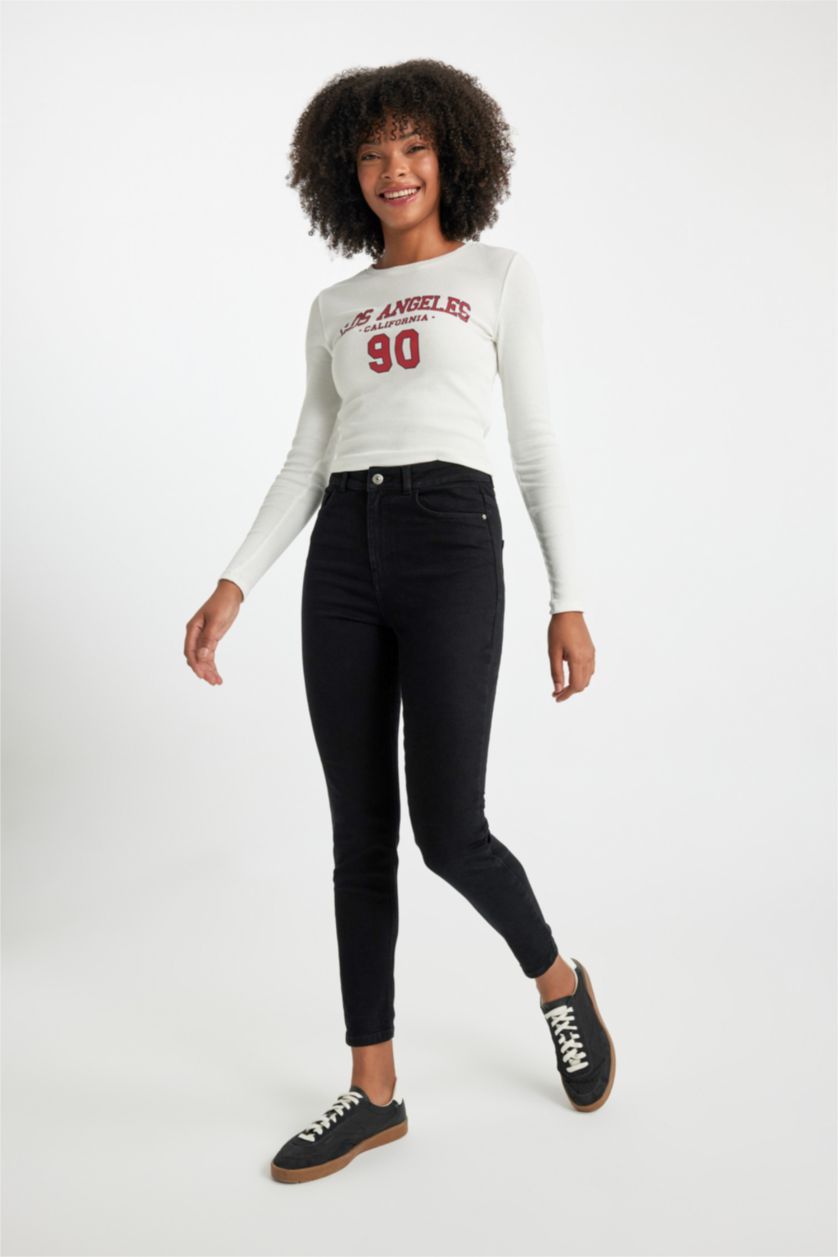 Kadın Siyah Normal Bel Skınny Fıt Pantolon