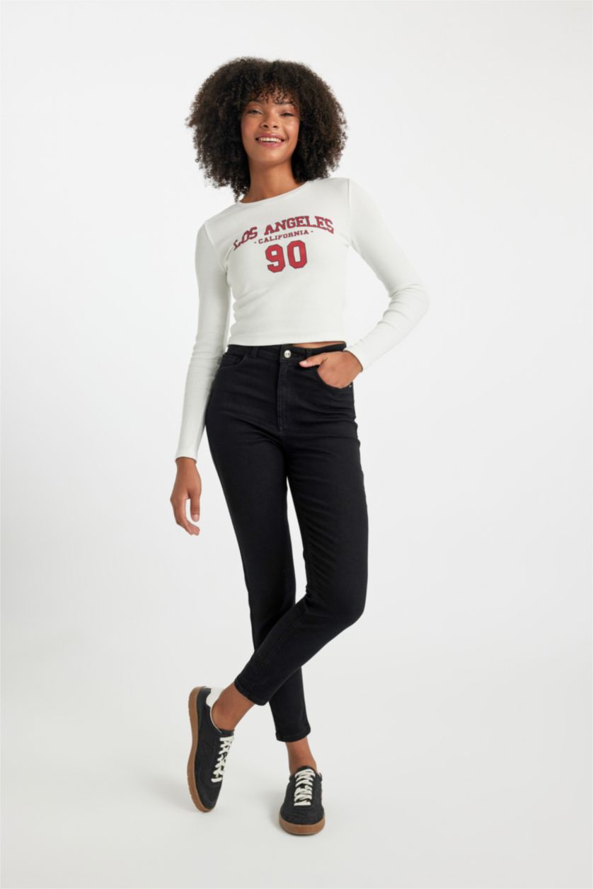 Kadın Siyah Normal Bel Skınny Fıt Pantolon