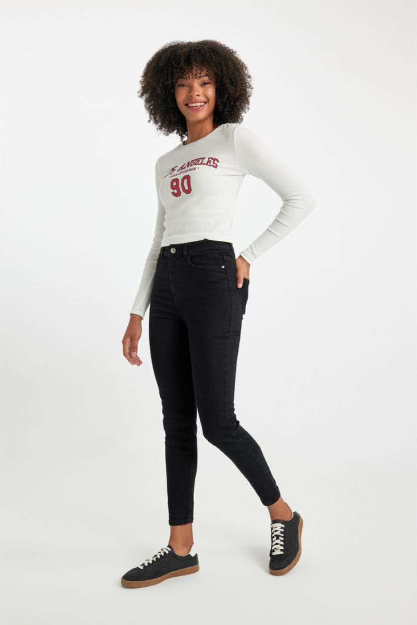 Kadın Siyah Normal Bel Skınny Fıt Pantolon