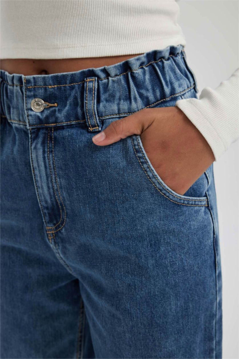 FEMME Bleu High Waist Paperbag Fit Trousers