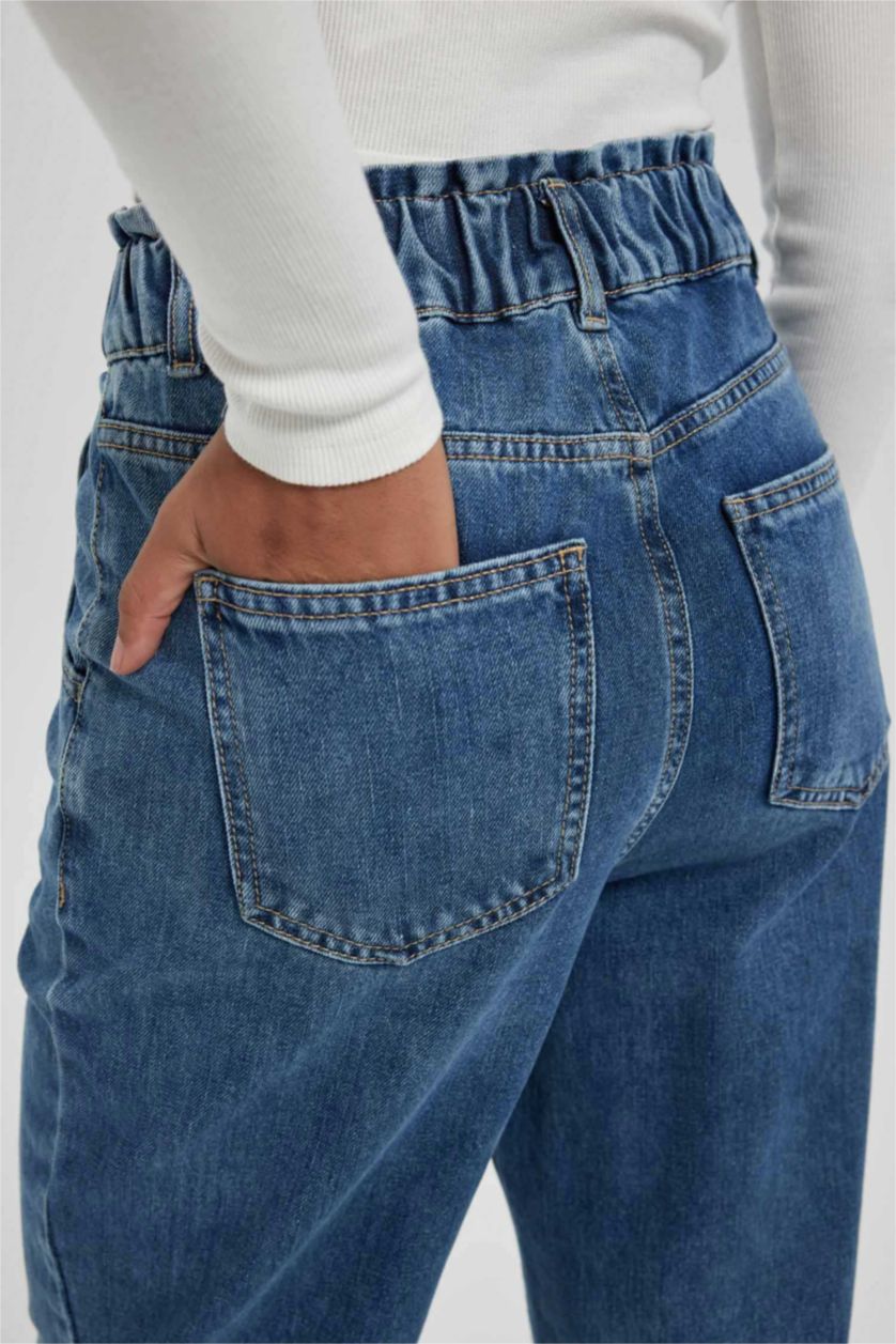 FEMME Bleu High Waist Paperbag Fit Trousers