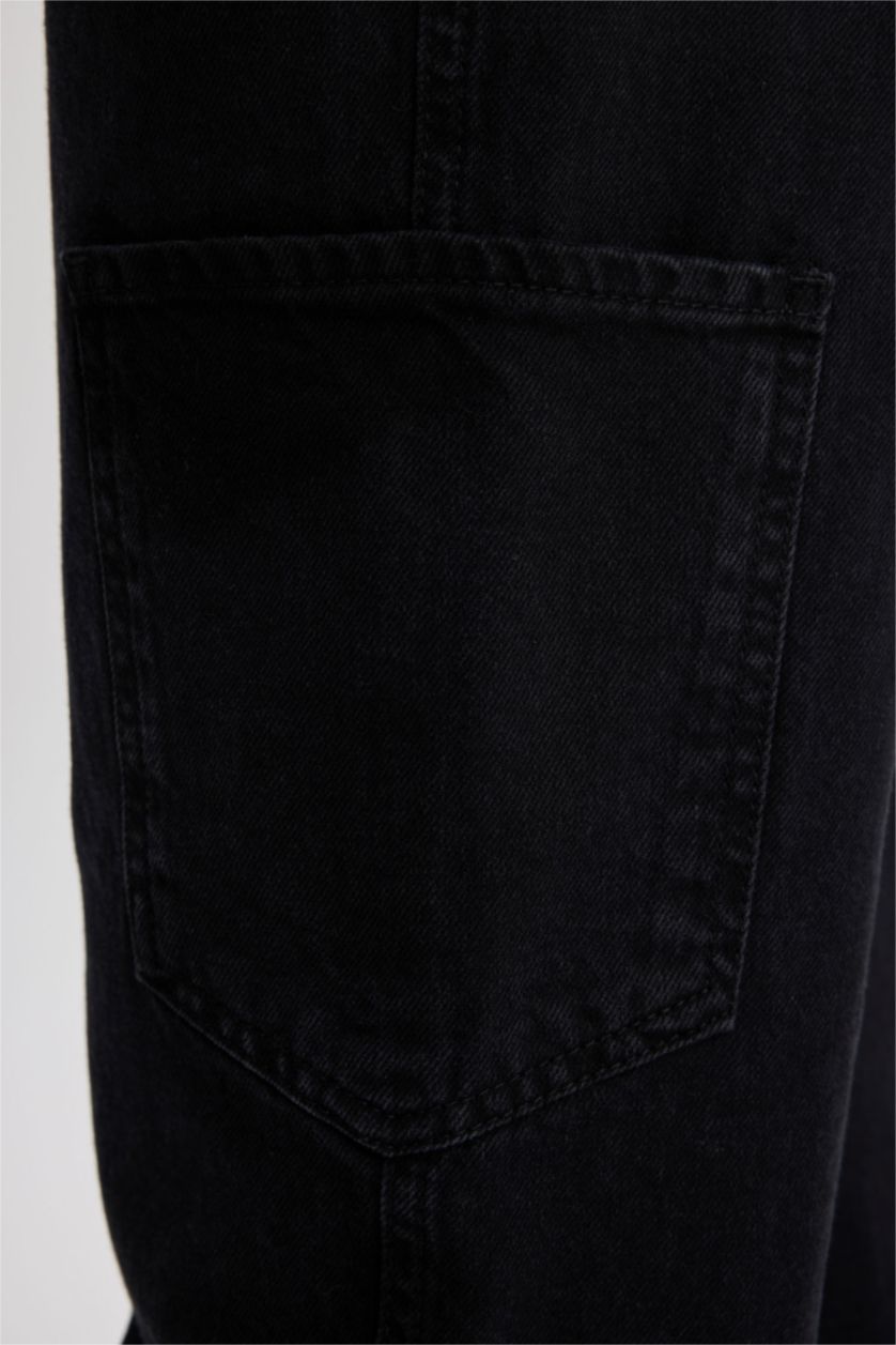 نساء أسود بنطلون جينز قطن