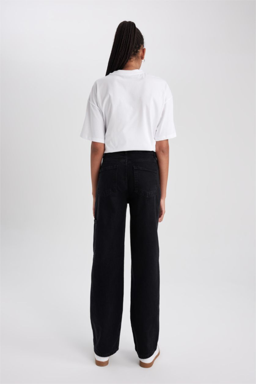 نساء أسود بنطلون جينز قطن