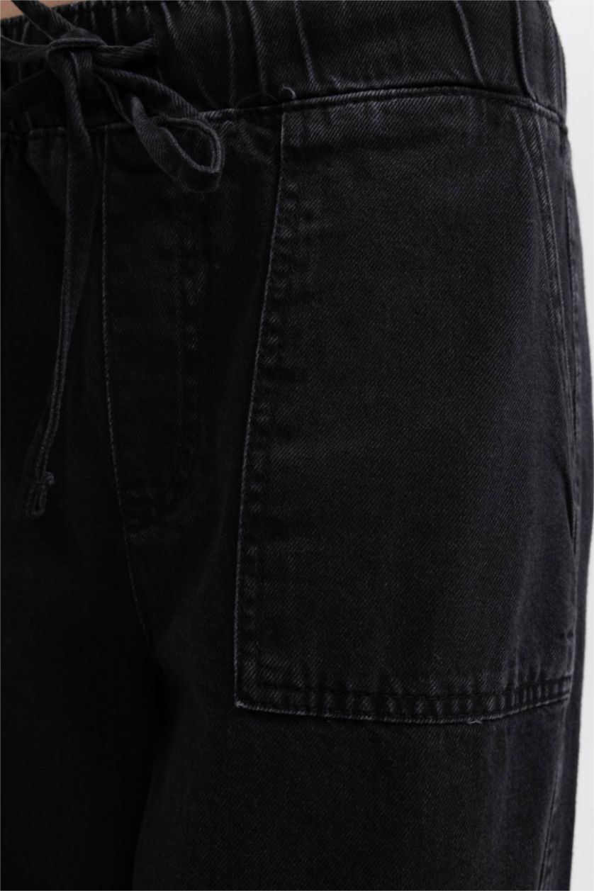 Женщины Черный Брюки джоггеры из 100% хлопка