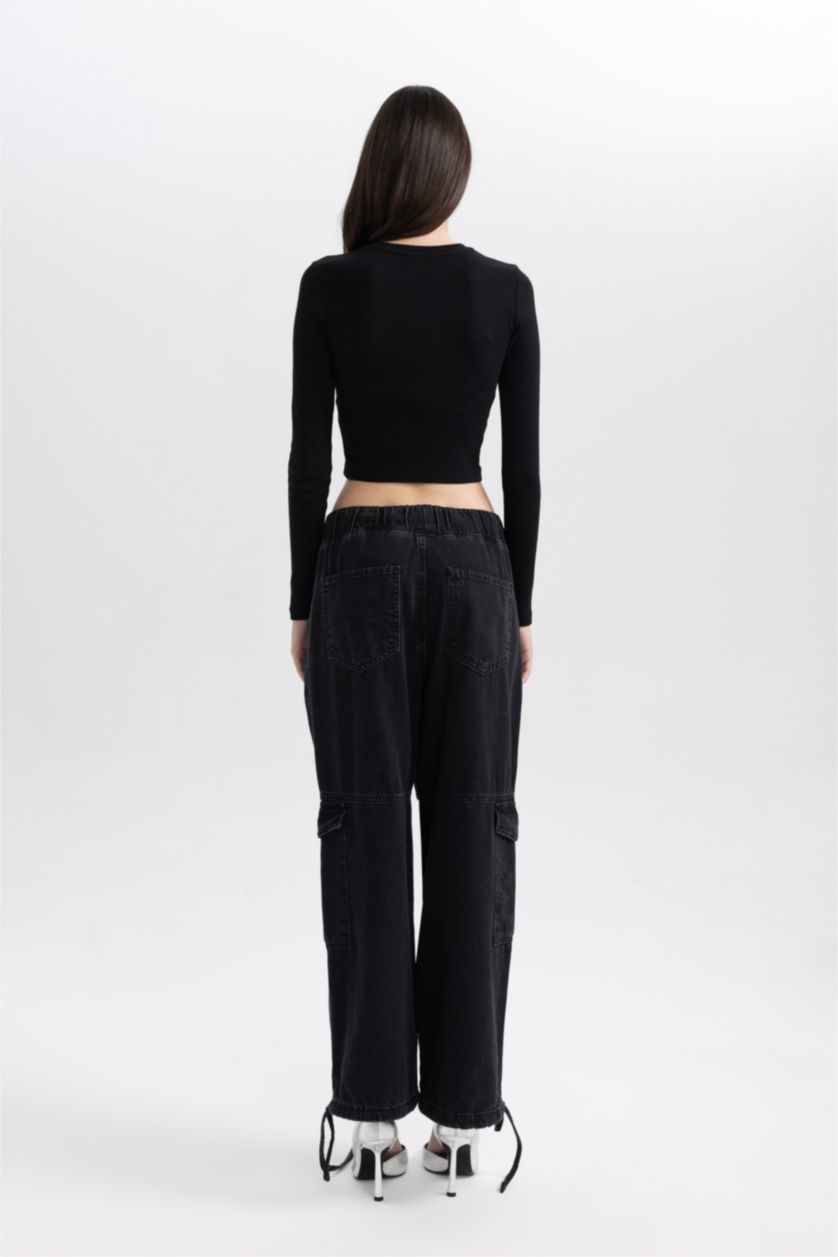 Женщины Черный Брюки джоггеры из 100% хлопка