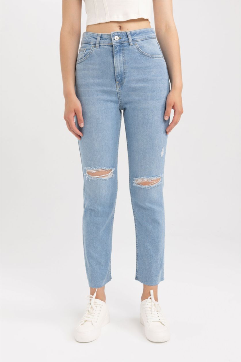 FEMME Indigo Clair Pantalon Denim