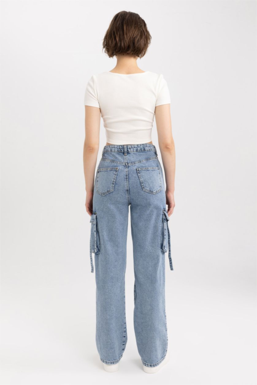 نساء أزرق بنطلون جينز قطن