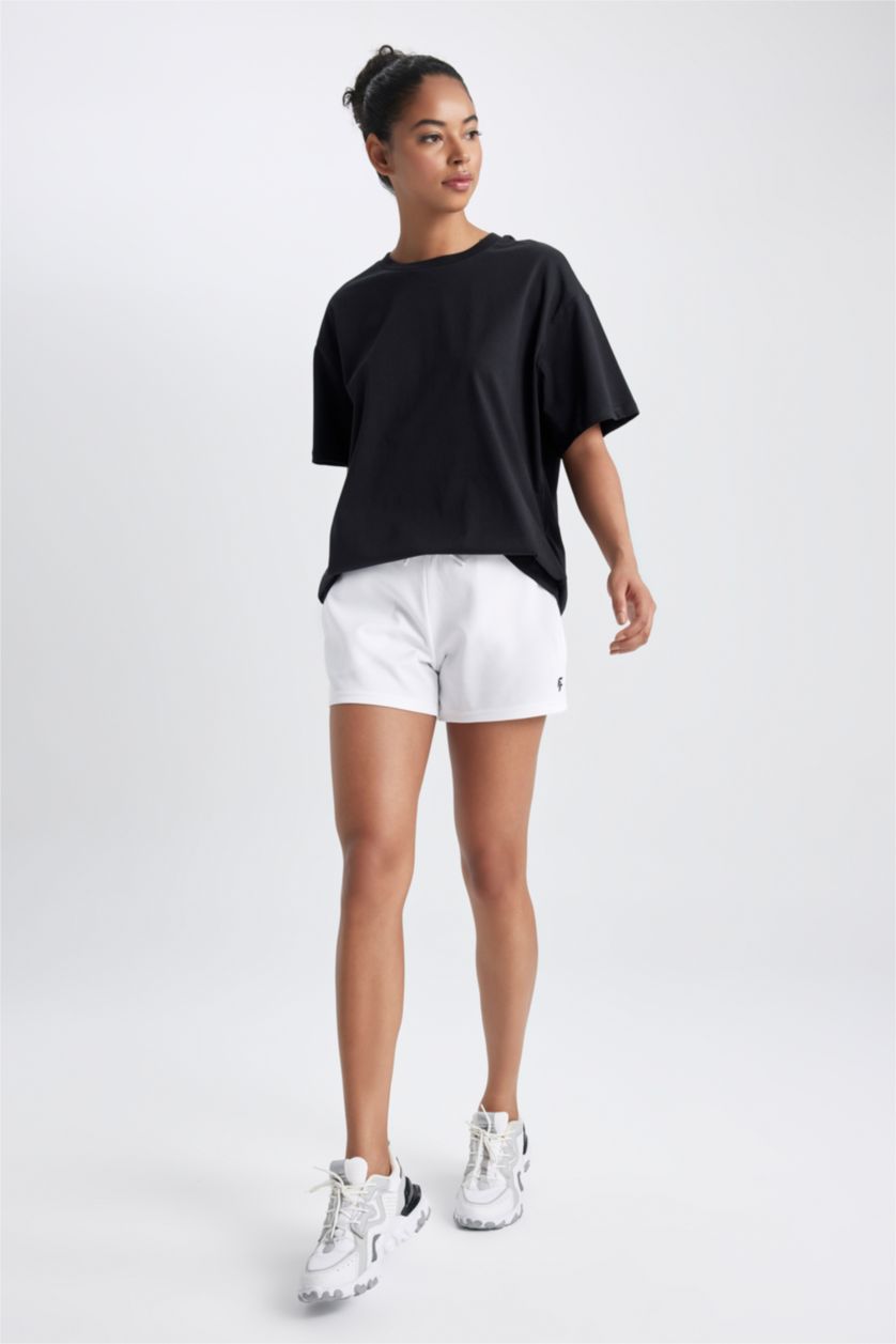 WOMAN White DeFactoFit Standard Fit Sports Short Leg Shorts