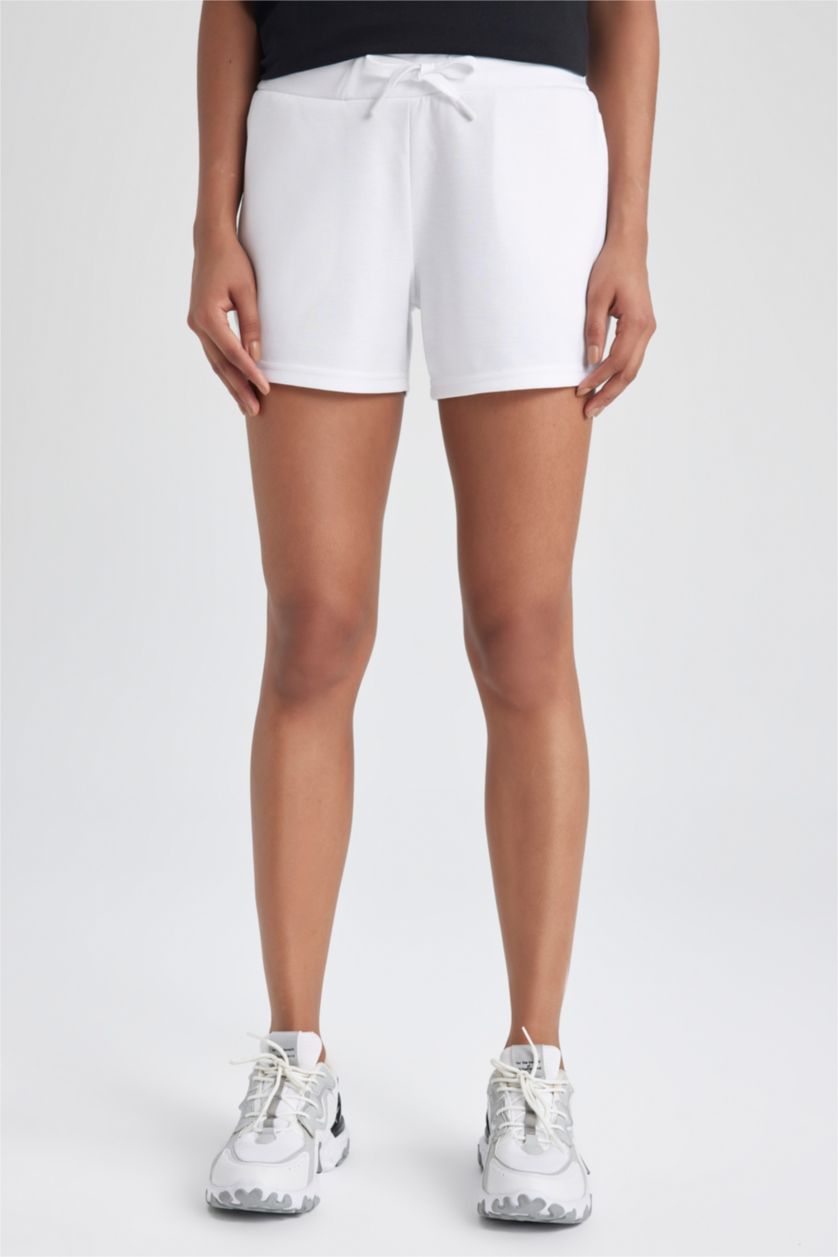 WOMAN White DeFactoFit Standard Fit Sports Short Leg Shorts