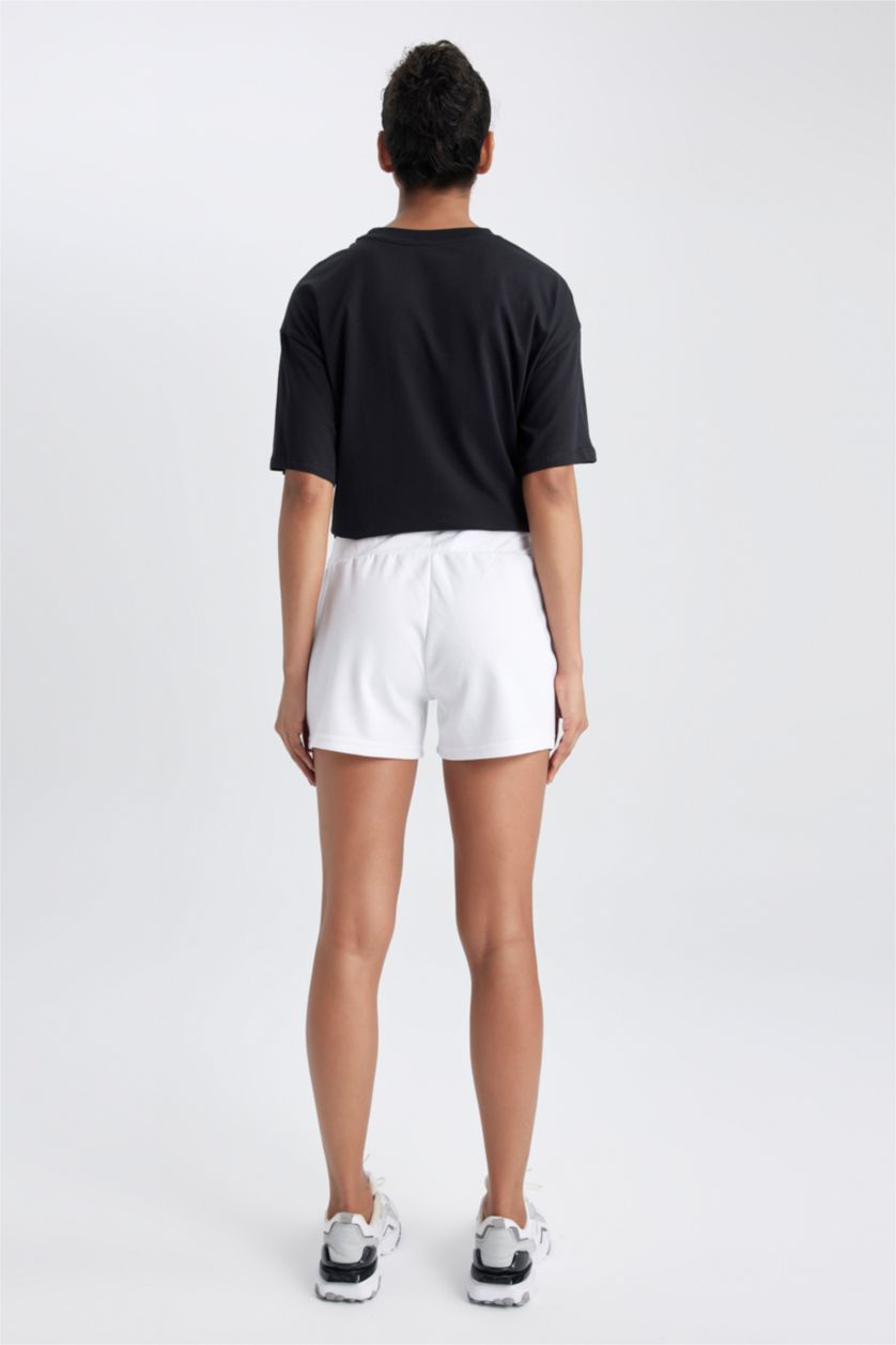 WOMAN White DeFactoFit Standard Fit Sports Short Leg Shorts