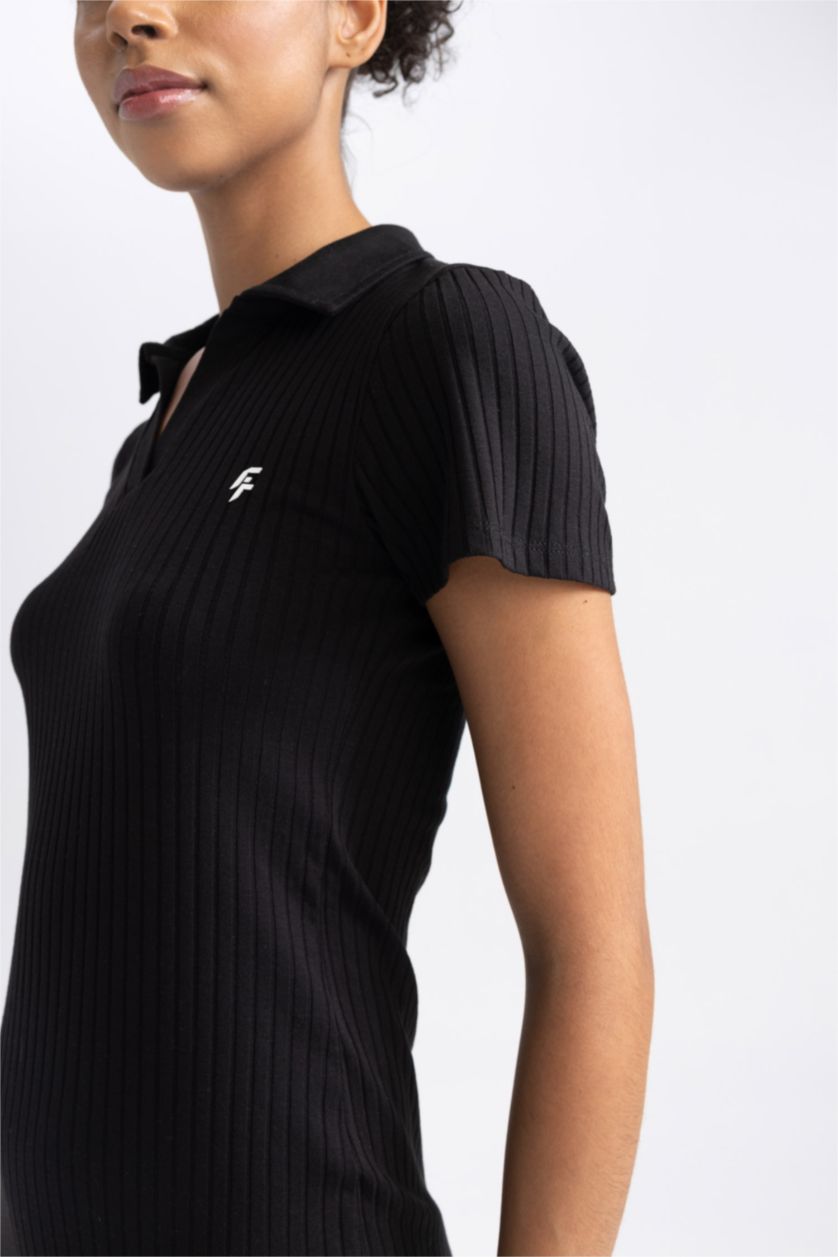 FEMME Noir Robe Ctelé
