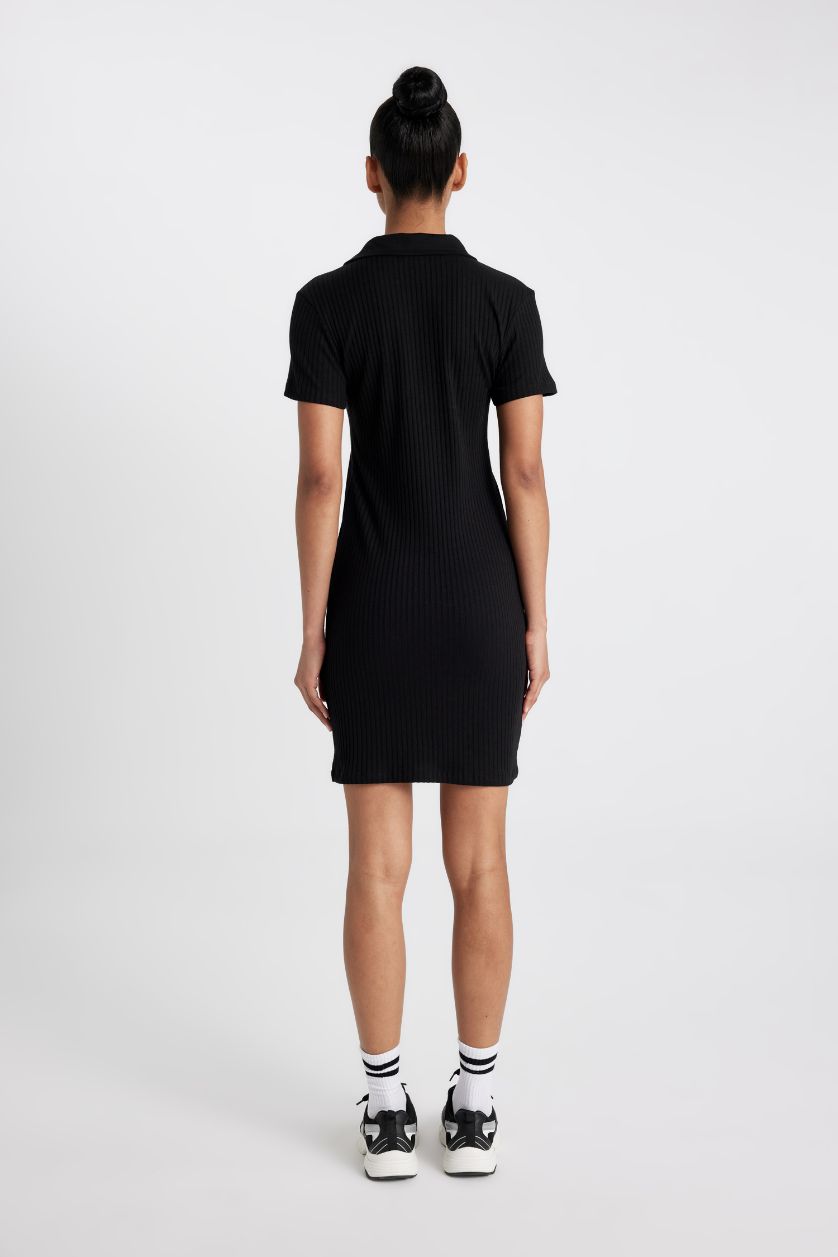WOMAN Black Slim Fit Ribana Dress