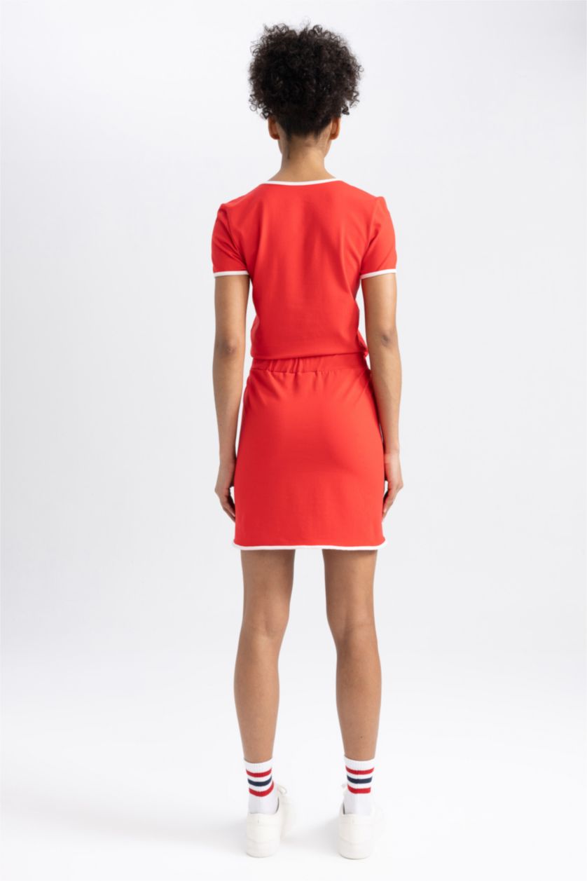 Kadın Kırmızı DeFactoFit Mini Tenis Eteği