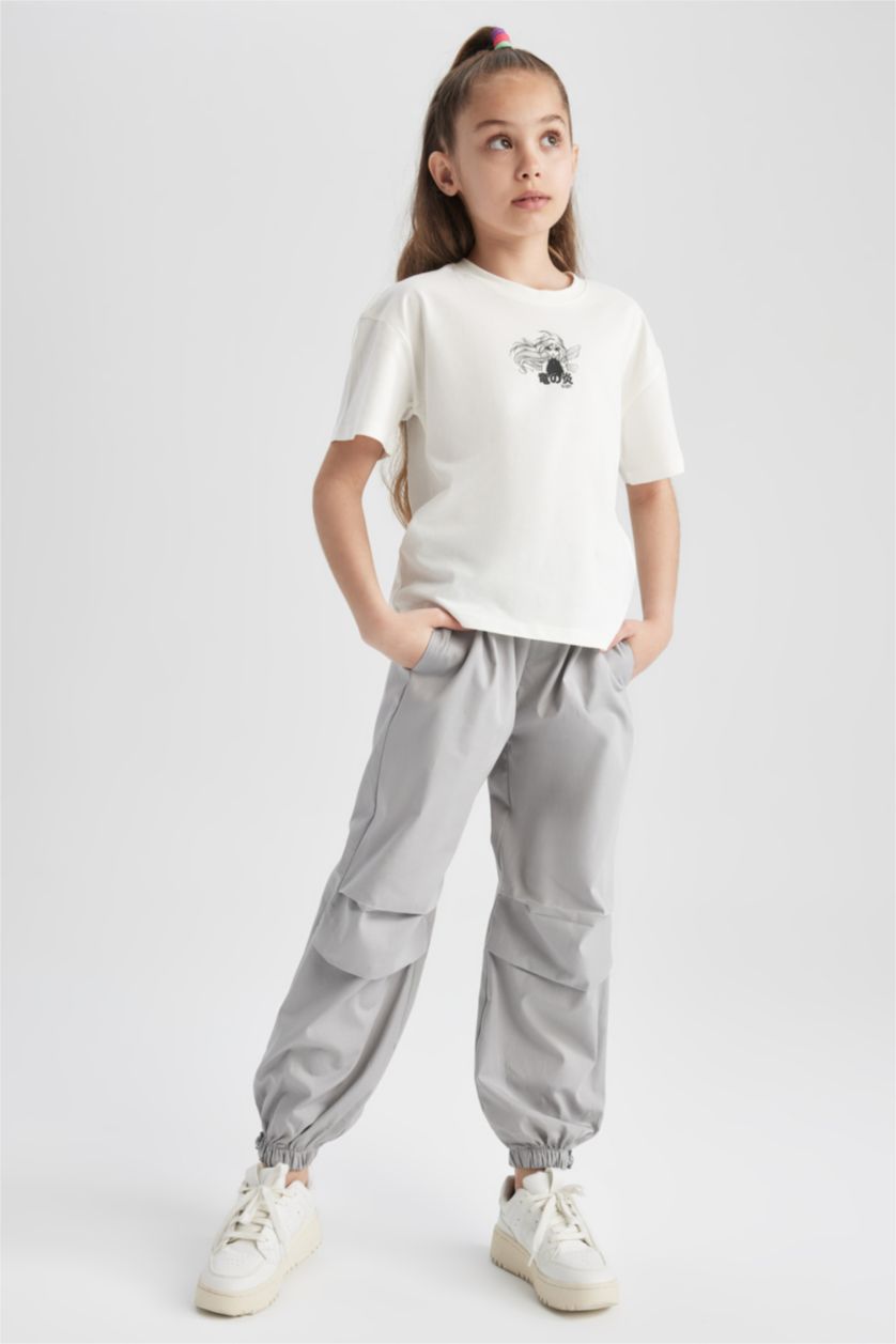 FILLES Gris Clair Pantalon Parachute En Coton Pour Fille