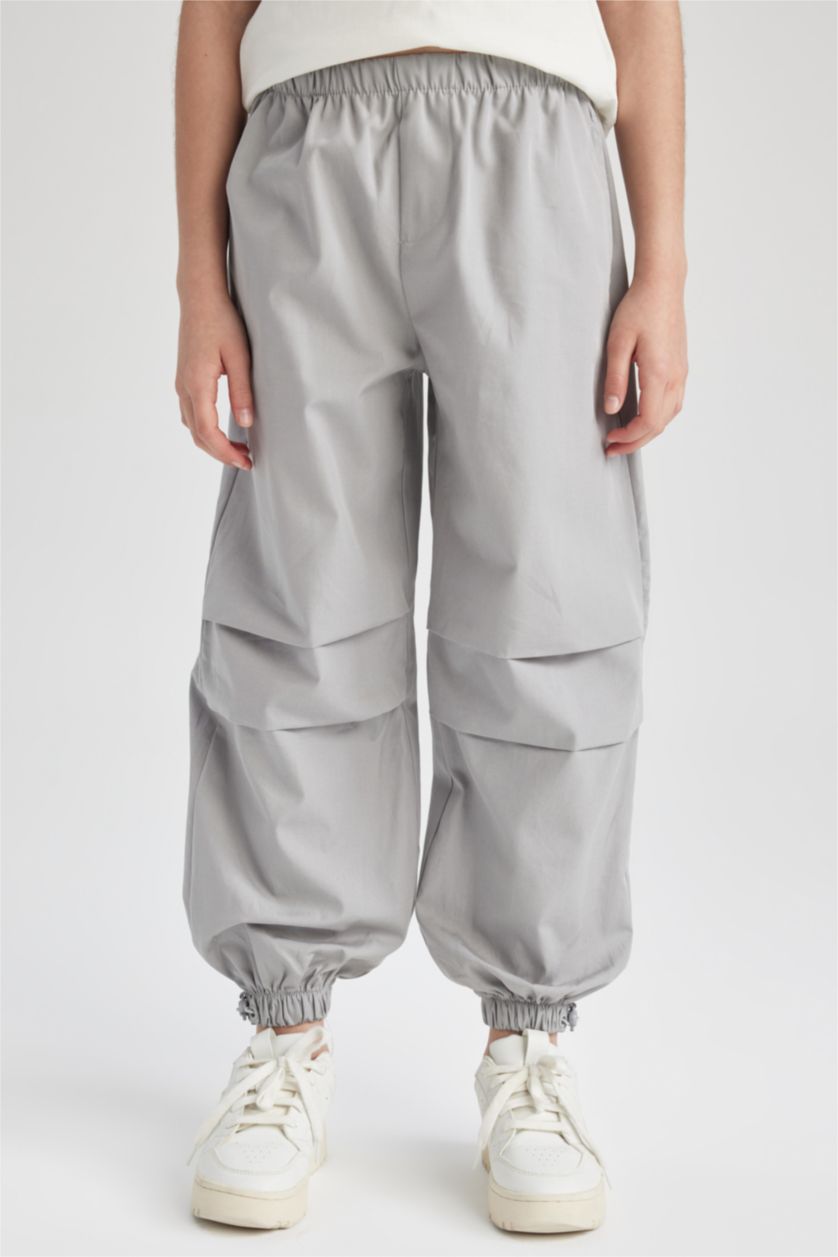 FILLES Gris Clair Pantalon Parachute En Coton Pour Fille