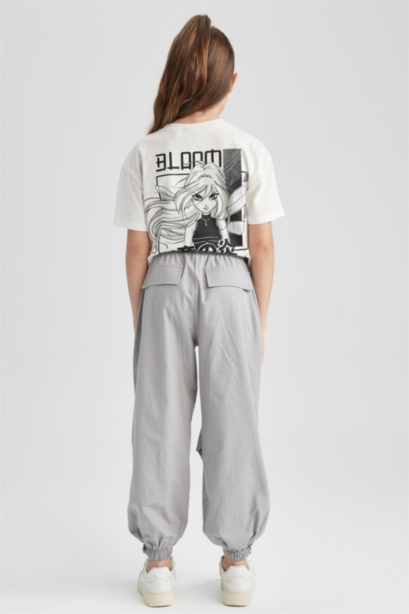 FILLES Gris Clair Pantalon Parachute En Coton Pour Fille