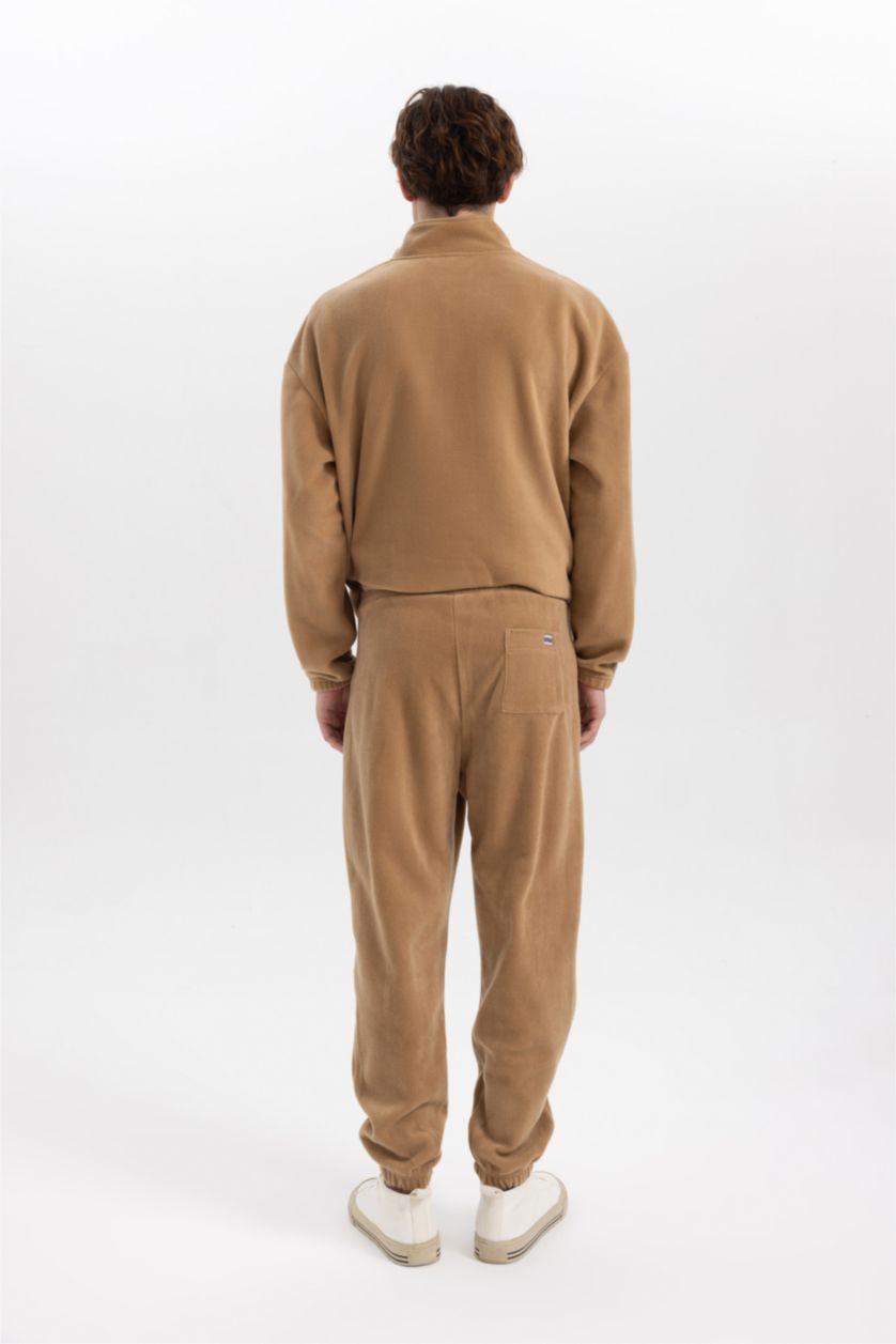HOMME Marron Pantalon Jogging Polaire Coupe Régulière