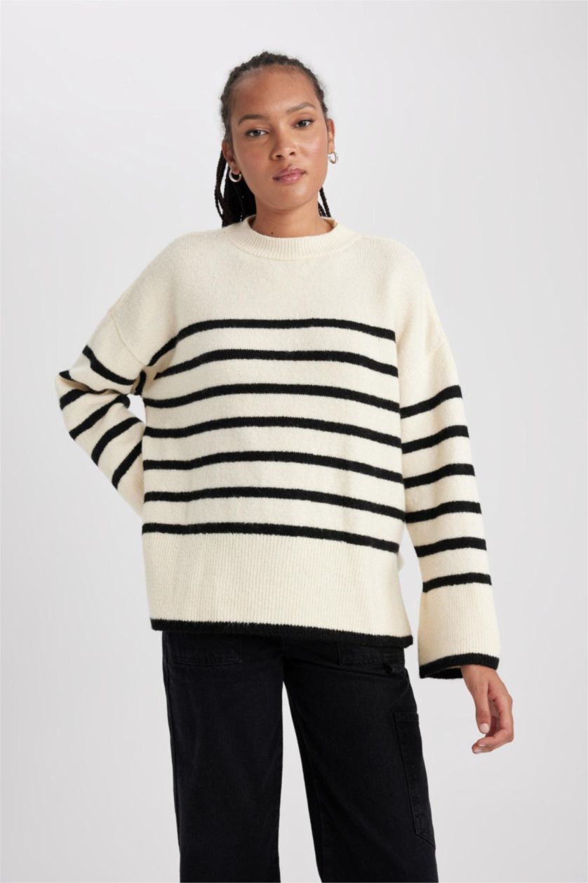 WOMAN Ecru Oversize Fit Pullover