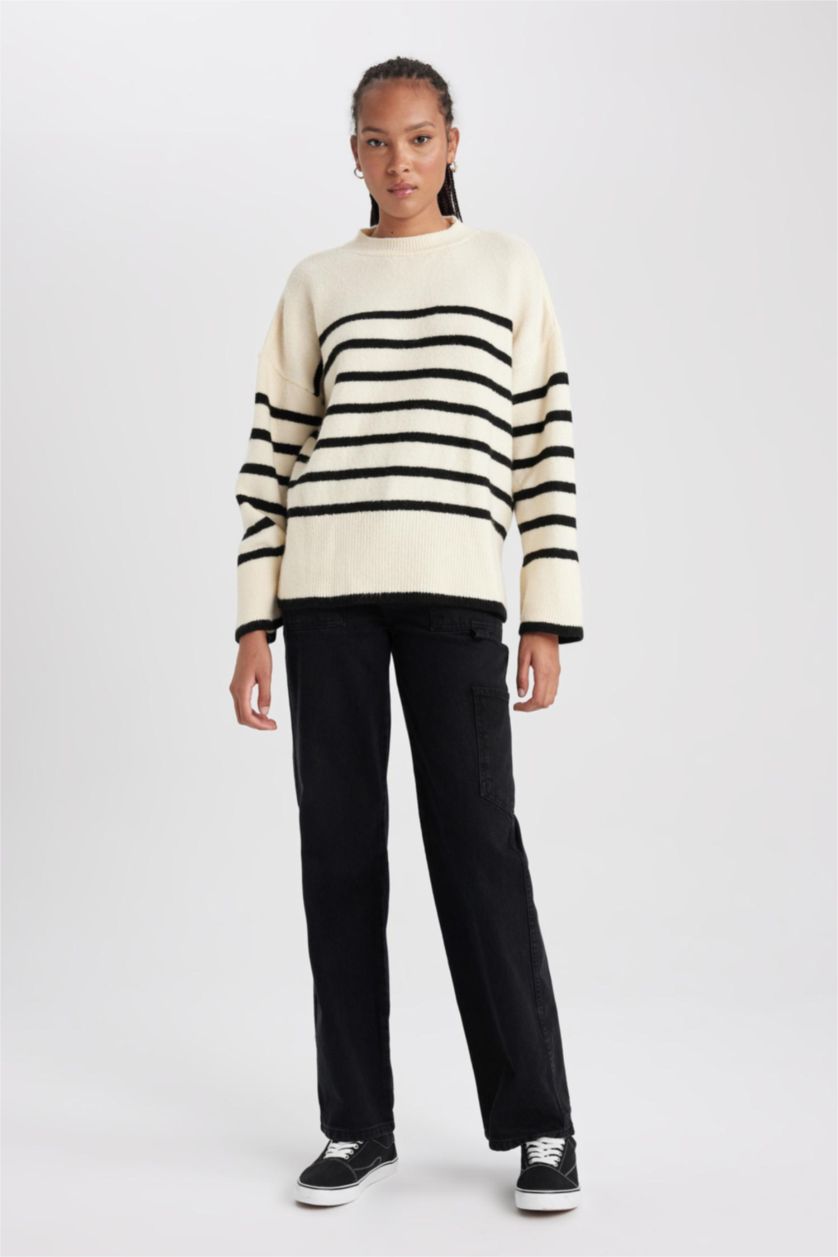 WOMAN Ecru Oversize Fit Pullover
