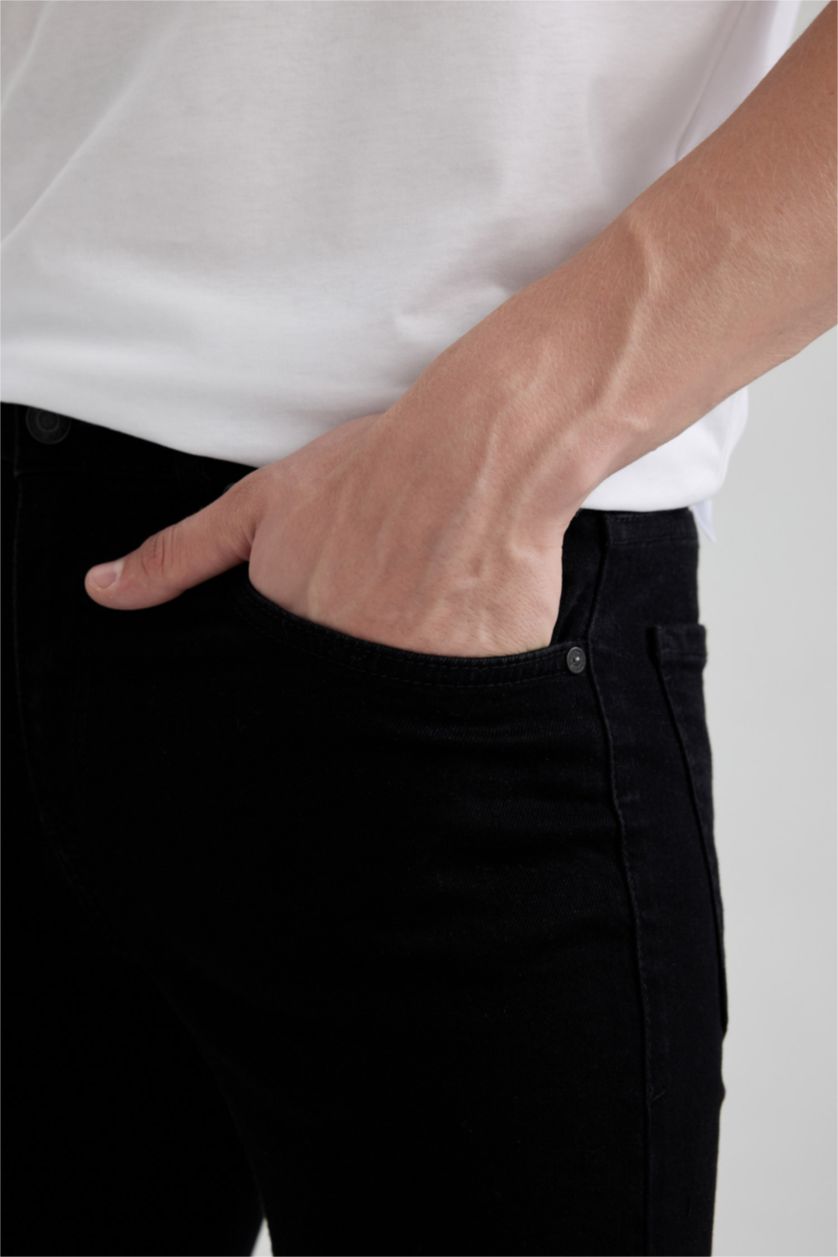 HOMME Noir Pantalon Jean Coupe Super Skinny