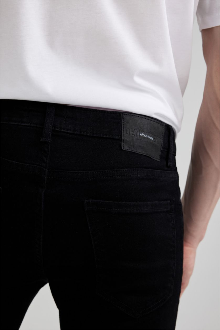 HOMME Noir Pantalon Jean Coupe Super Skinny